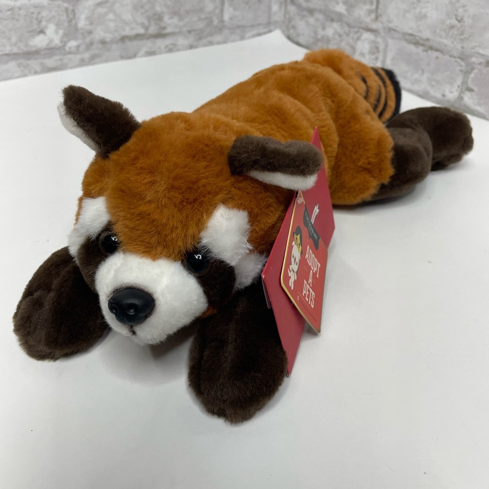 FAO Schwarz Plush Raccoon Stuffed Animal Brown Black With Adoption Papers NWT